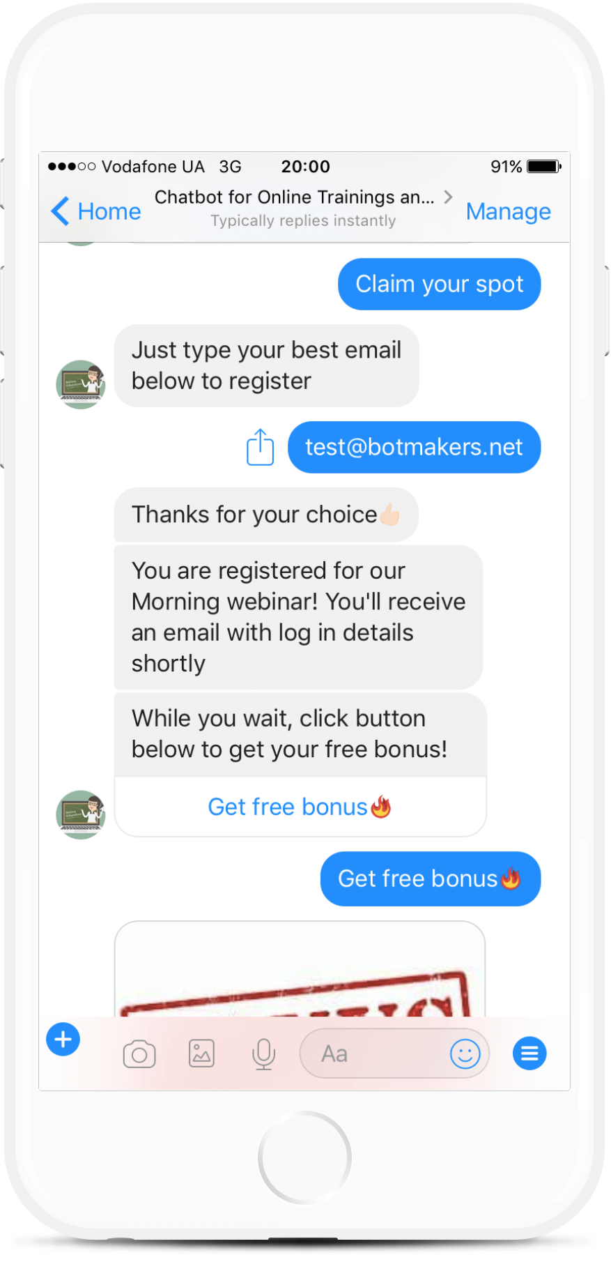 use your facebook chatbot