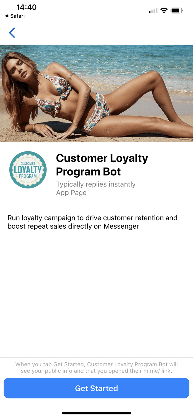 Customer Loyalty Program bot screenshot