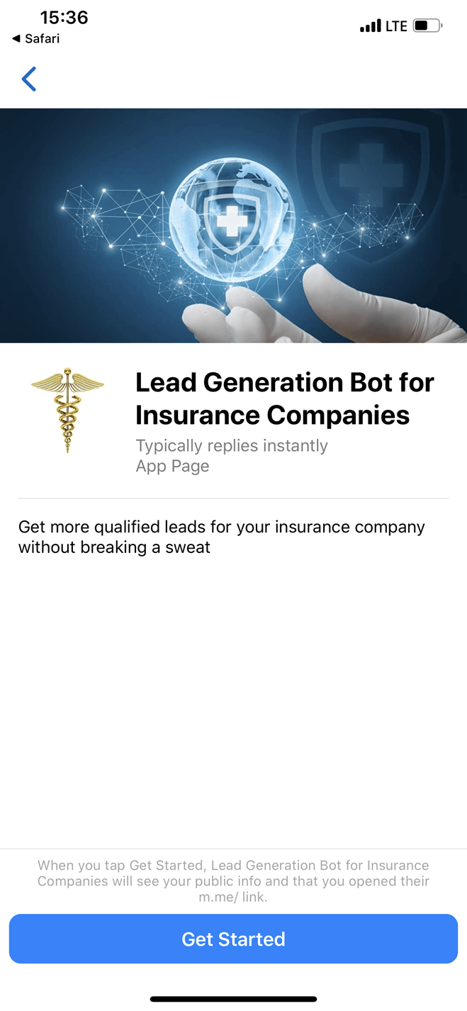 Insurance Company bot screenshot