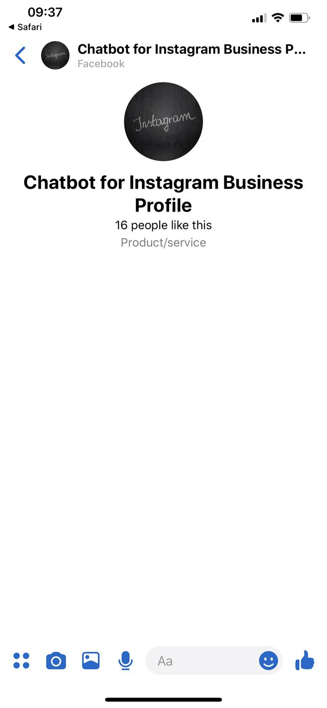 Chatbot for Instagram Business Profile Messenger bot screenshot